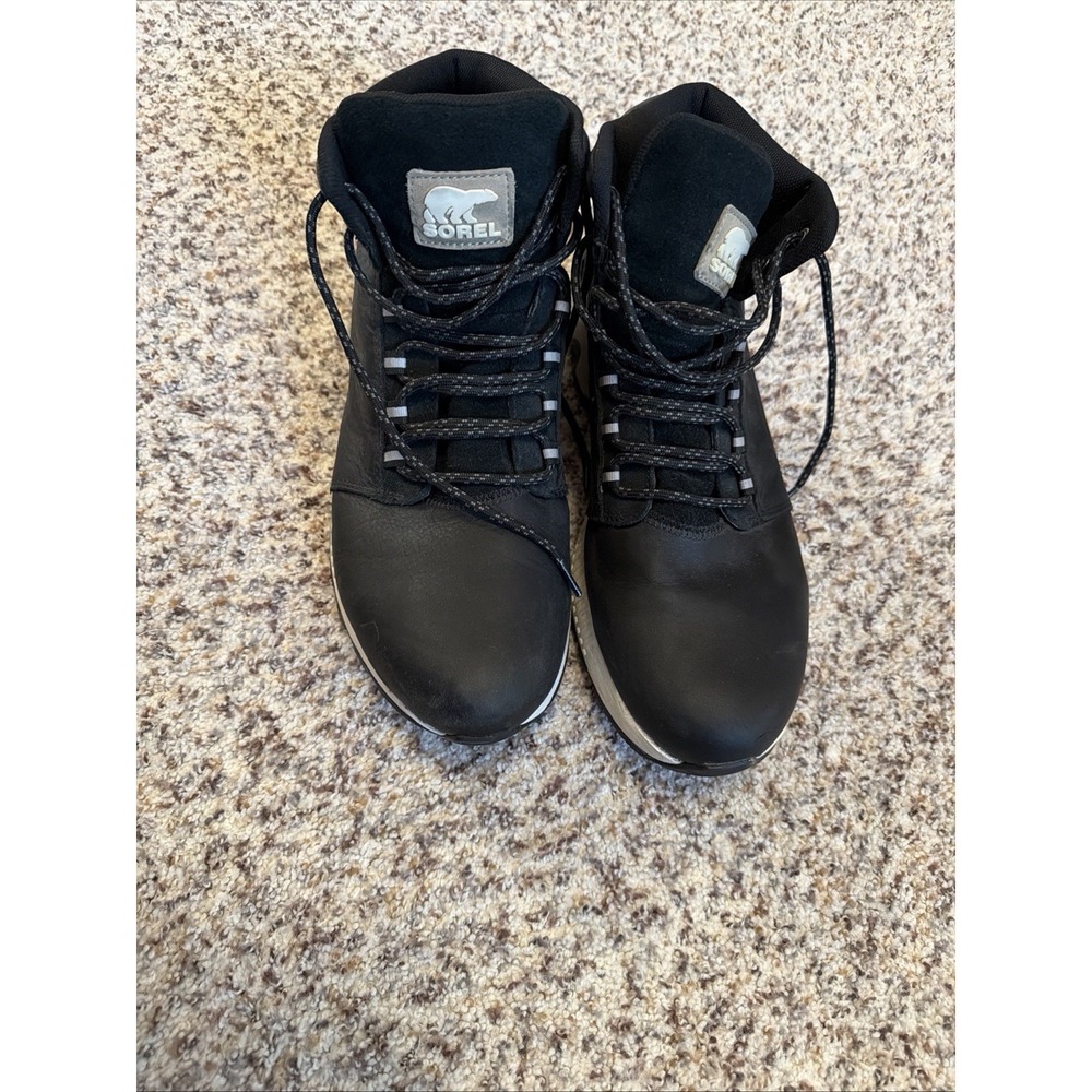 sorel boots mens Black Leather Sz 13 US 46 EU Lace Up Great Condition